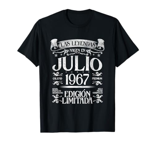 Las Leyendas nacen en Julio de 1967 - 57 Años Cumpleaños Camiseta