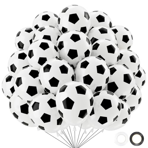 QIFU 50 Piezas 12 Pulgadas Globos Futbol De Látex Impresos Decoraciones Para Cumpleaños Futbol...