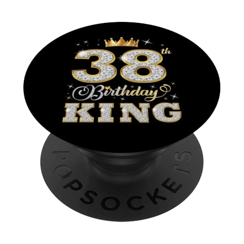 Fiesta de cumpleaños número 38 del Rey de 38 años para él PopSockets PopGrip Adhesivo