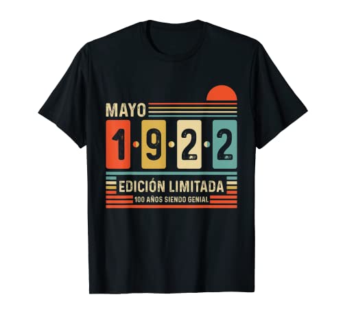 100 Años Mayo 1922 Leyenda Regalo 100 Cumpleaños Camiseta