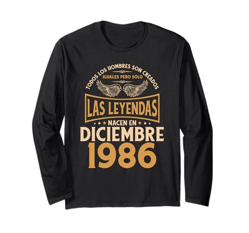 Cumpleaños Hombre Regalos Las Leyendas Diciembre 1986 Manga Larga
