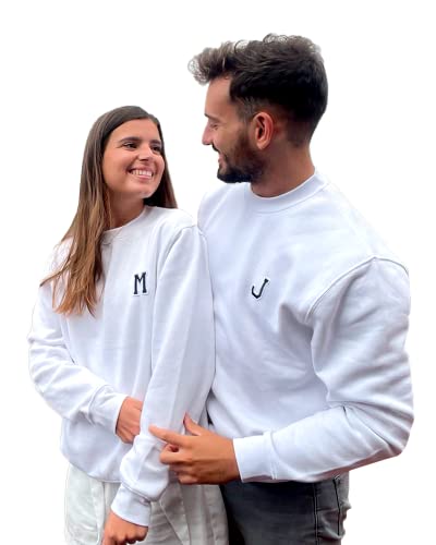 Genérico Pack 2 Sudaderas Unisex con Iniciales, Regalos Originales para Hombre Mujer, Regalos...