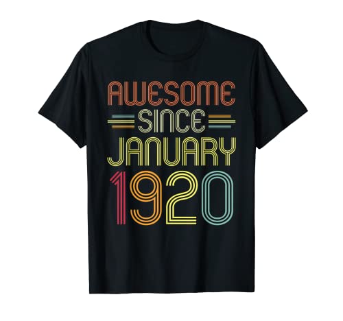 102 Cumpleaños Impresionante Desde Enero 1920 102 Años Camiseta