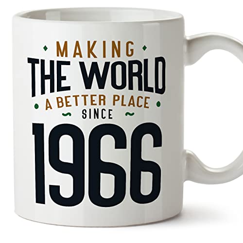 MUGFFINS Tazas 1966 Cumpleaños - En Inglés - Making the World a Better Place - 11 oz / 330 ml -...