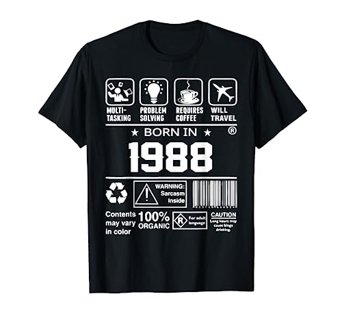 Regalo de cumpleaños orgánico de 1988 nacido en 1988 Camiseta
