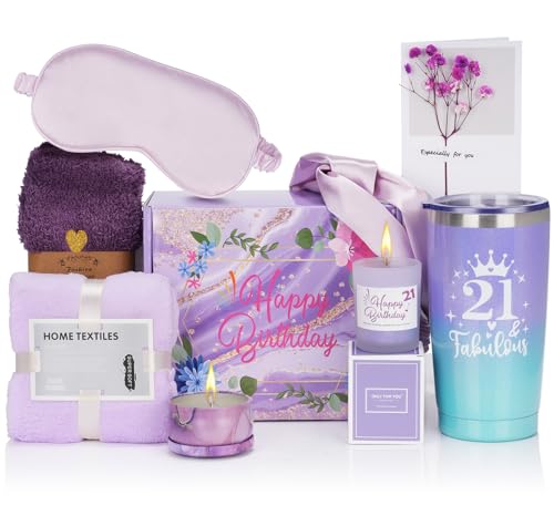 drado Regalos para Chicas de 21 Años, Regalos para mujeres, cesta de feliz cumpleaños 21 para...