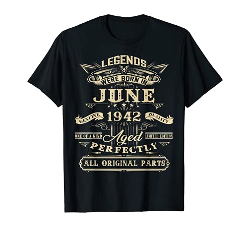 Camiseta vintage de 79 cumpleaños para leyendas nacidas en junio de 1942 Camiseta