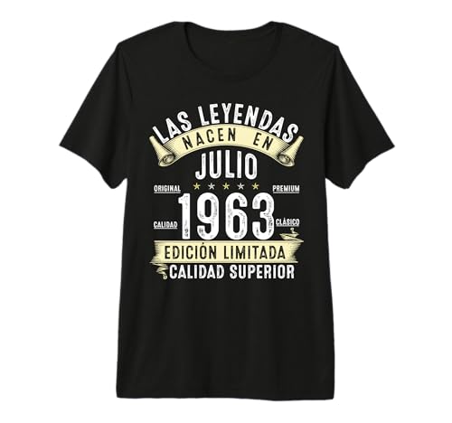 63 Años Cumpleaños Las Leyendas Nacen en Julio de 1963 Camiseta Premium
