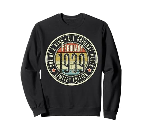 86 Cumpleaños Vintage Febrero 1939 Retro Edición Limitada Sudadera