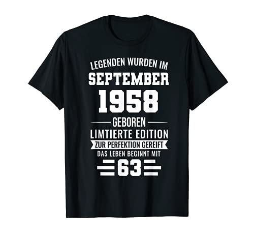 Las leyendas fueron 63 cumpleaños en septiembre de 1958. Camiseta
