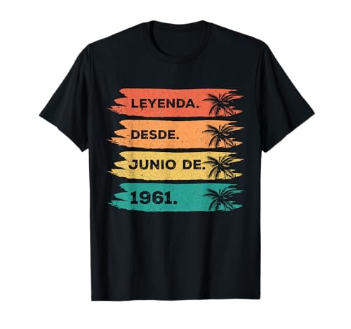 Leyenda Desde Junio 1961 Cumpleaños Retro 65 Años Camiseta