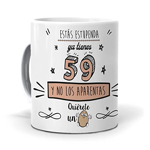 mundohuevo Taza Ya Tienes 59 y no los aparentas. Cerámica AAA - 350 ml.