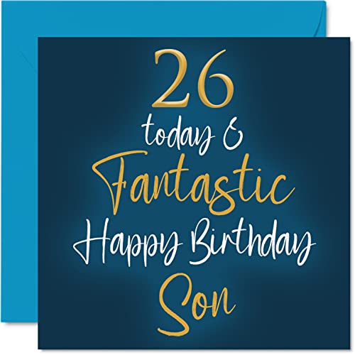 Fantásticas tarjetas de cumpleaños 26 para hijo, 26 Today & Fantástica, tarjeta de feliz...