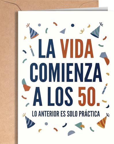 Tarjeta de 50 Cumpleaños - Tarjeta de Felicitación Graciosa para alguien que cumple 50 años -...