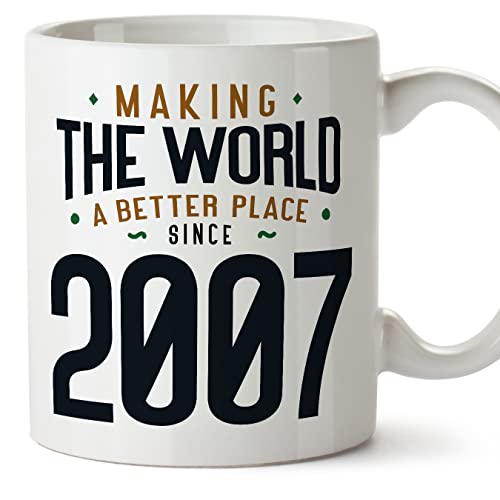 MUGFFINS Tazas 2007 Cumpleaños - En Inglés - Making the World a Better Place - 11 oz / 330 ml -...