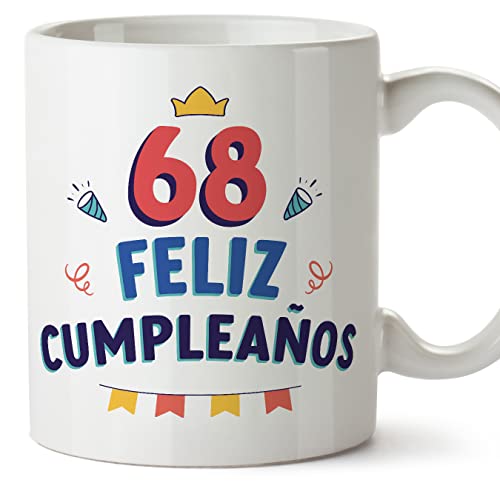 MUGFFINS Tazas 68 Cumpleaños - En Español - ¡Feliz Cumpleaños! - 11 oz / 330 ml - Regalo...