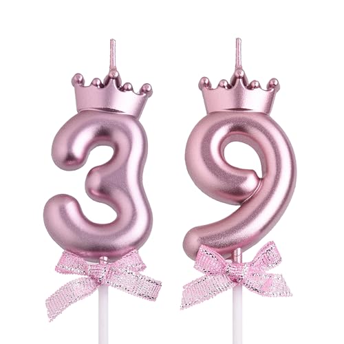 Velas de cumpleaños número 39 y 93, velas de cumpleaños de 93 a 39 años, decoración de pastel...