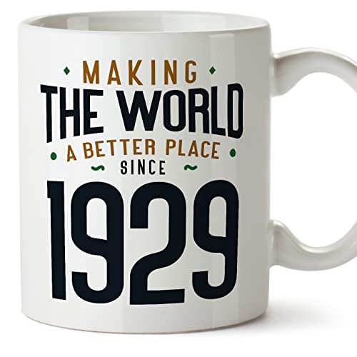 MUGFFINS Tazas 1929 Cumpleaños - En Inglés - Making the World a Better Place - 11 oz / 330 ml -...
