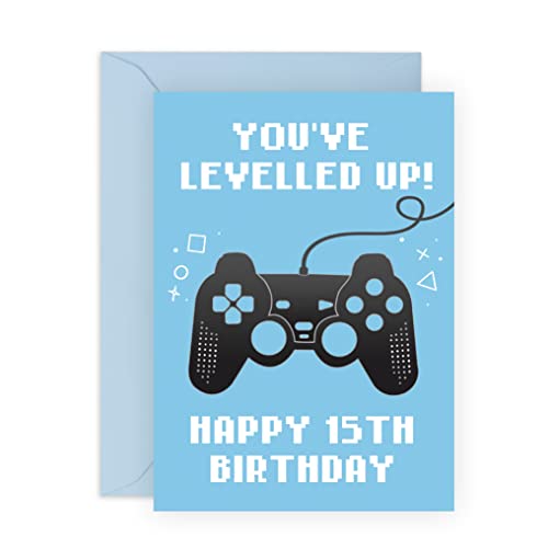 CENTRAL 23 - Divertida tarjeta de cumpleaños para niños - 'You've Levelled Up!' - feliz quince...
