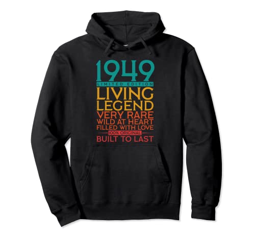 73ª leyenda de regalo de cumpleaños 1949 Sudadera con Capucha
