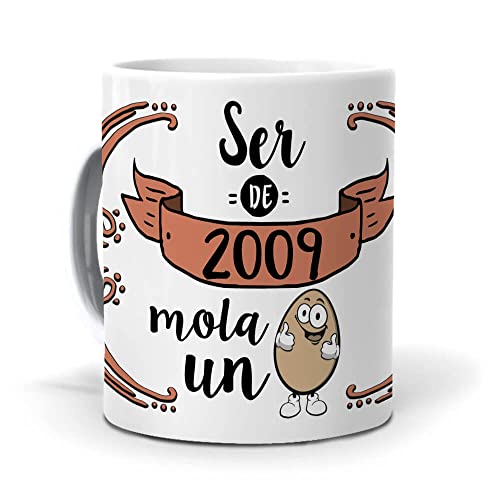 Taza de Té | Ser de 2009 Mola Un Huevo | Regalo Feliz Cumpleaños | Tazas para Café y Té Idea...