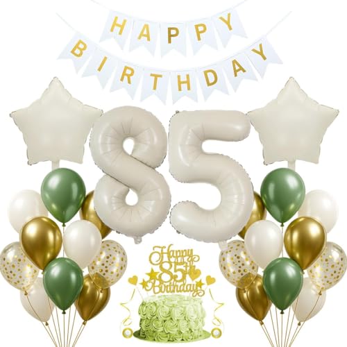 Jxuzh 85 cumpleaños decoración verde salvia 85 cumpleaños mujer hombre 85 cumpleaños decoración...
