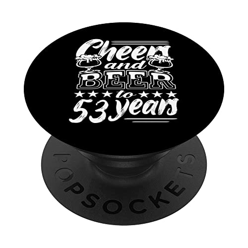 Salud y cervezas por los 53 años 53 cumpleaños PopSockets PopGrip Intercambiable