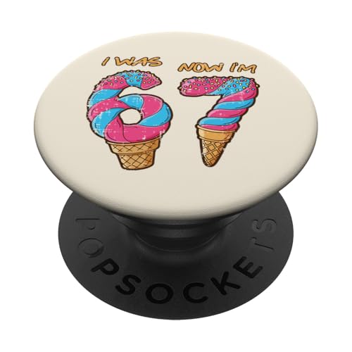 7º Cumpleaños 67 Helado Lindo Cumpleaños Meme Niñas Niños Niños PopSockets PopGrip Adhesivo