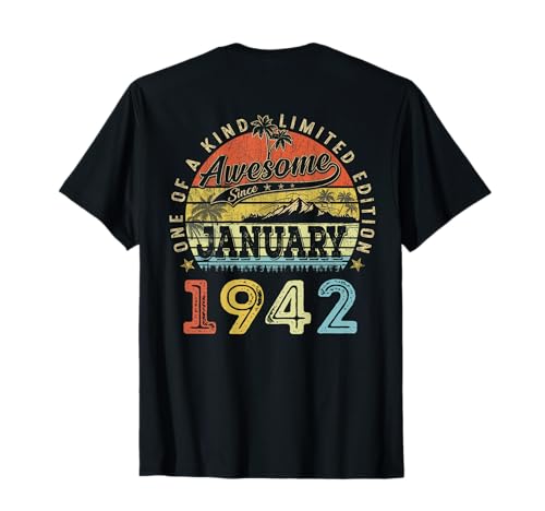 (ON Back) 84 Edición Limitada 1942 enero 84 cumpleaños Camiseta