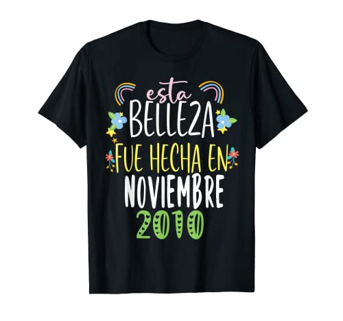 Hecha En noviembre 2010 Mujer Regalo 12 años Cumpleaños Camiseta