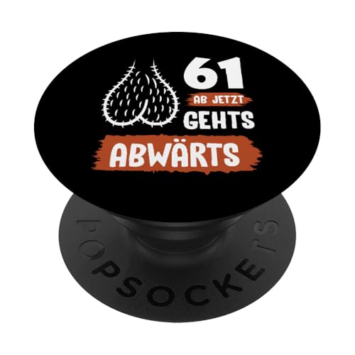 Camiseta Divertida 61 Cumpleaños Regalo Humorístico PopSockets PopGrip Adhesivo