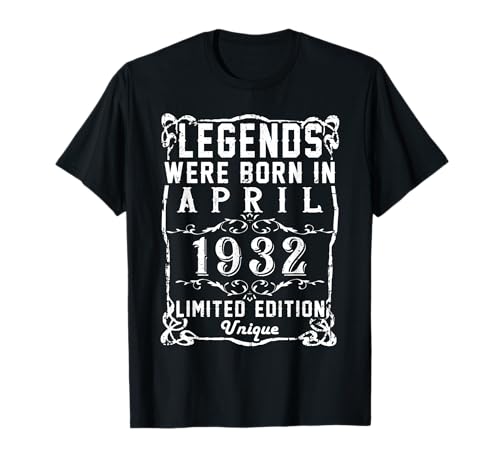 Cumpleaños Abril 1932 Edición Limitada Regalo April Camiseta