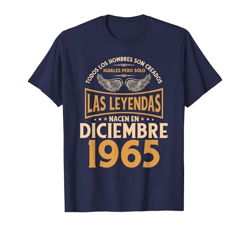 Cumpleaños Hombre Regalos Las Leyendas Diciembre 1965 Camiseta, Hombre, Azul Marino, S