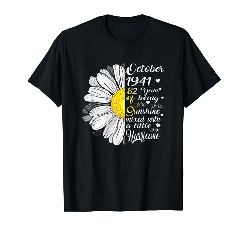 Octubre Girl 1941 Regalo de cumpleaños 82 años Camiseta