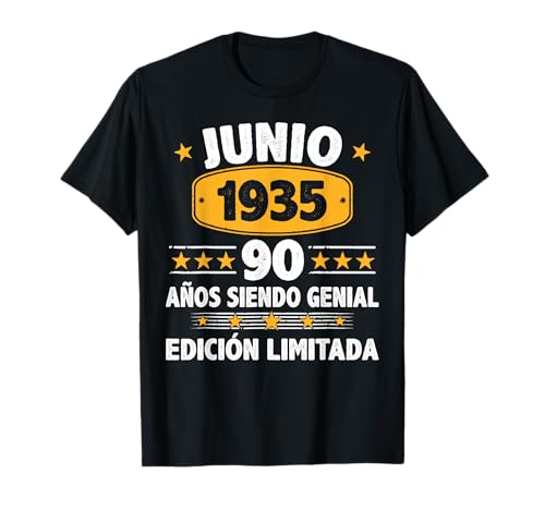 Junio 1935 90 Años Hombre Cumpleaños Regalo Junio 1935 Camiseta