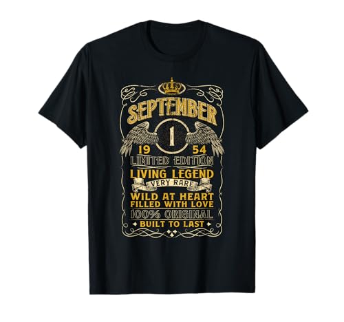 1 de septiembre de 1954 Living Legend Cumpleaños Fiesta de cumpleaños Fecha de nacimiento Camiseta