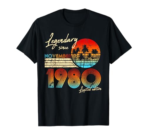 Regalo de cumpleaños para hombre nacido en noviembre de 1980. Camiseta