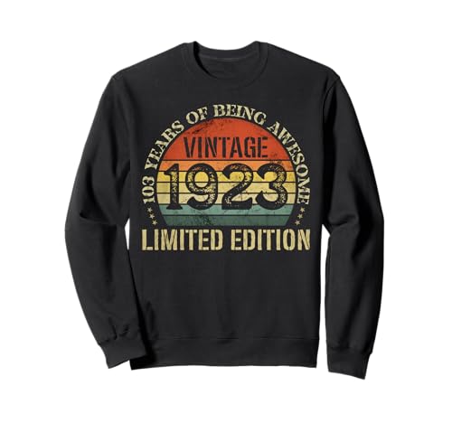Vintage 1923 Edición Limitada 103º Cumpleaños 103 Años Sudadera