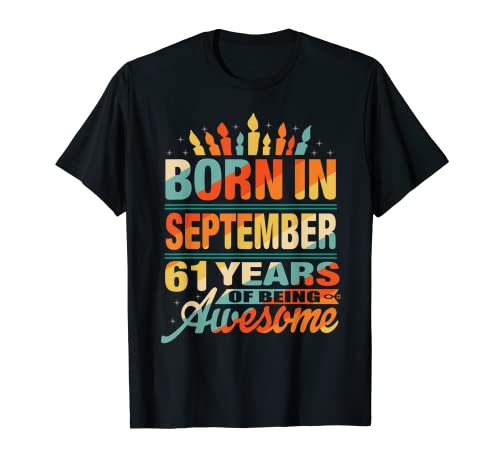 Septiembre 1960 61 años 61 cumpleaños regalo vela gráfico Camiseta