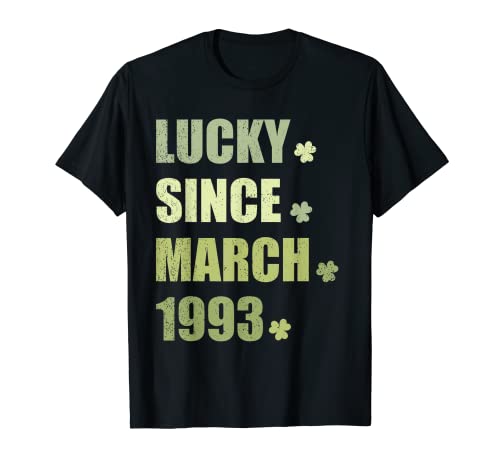 Lucky since marzo 1993, San Patricio fiesta de 30 cumpleaños Camiseta