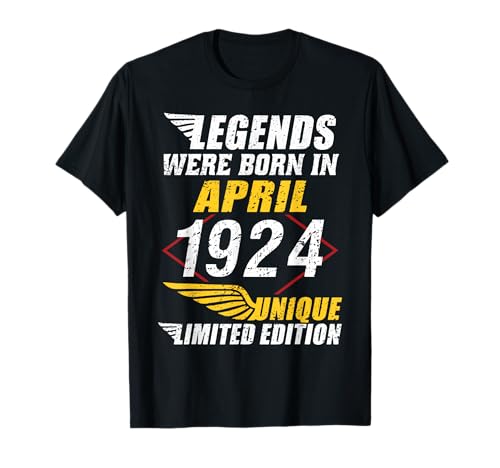 Cumpleaños Abril 1924 Edición Limitada Regalo April Camiseta