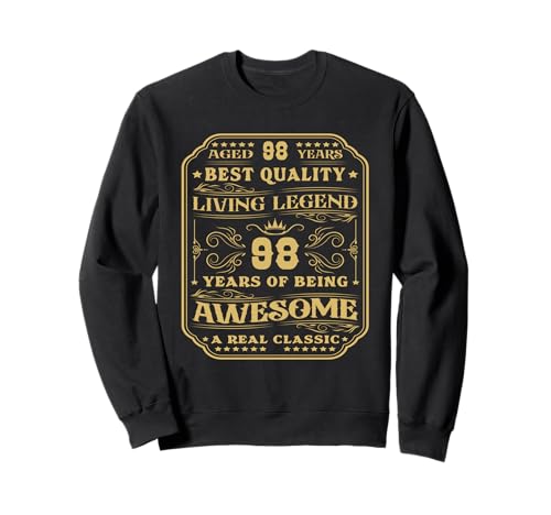 98 Años De Ser Increíble 98 Años 98 Cumpleaños Hombre Sudadera