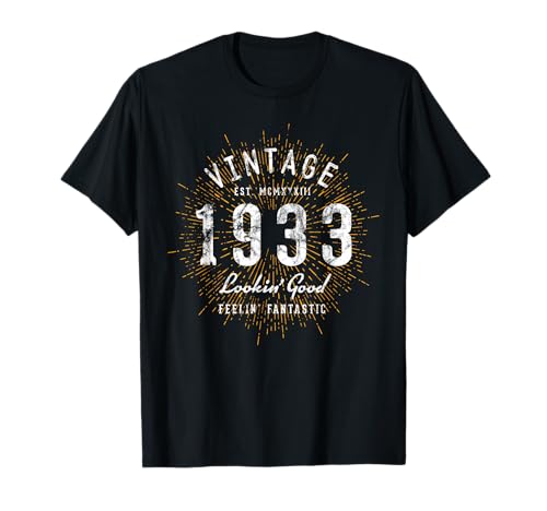 Retro Cumpleaños 1933 Vintage Camiseta