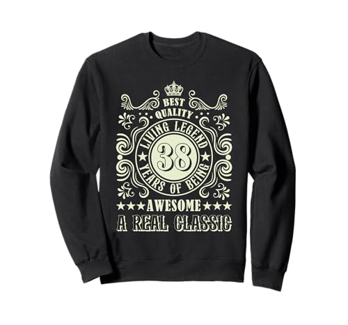Vintage 38 cumpleaños Hombres 38 años Regalos 38 cumpleaños Sudadera