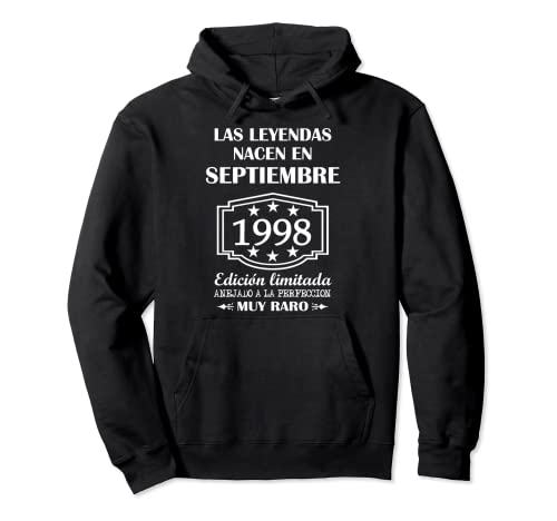 Las Leyendas nacen en Septiembre de 1998 cumpleaños Sudadera con Capucha
