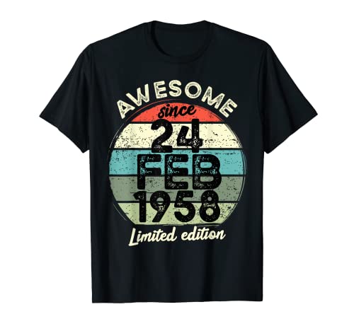 Camiseta de cumpleaños de 65 años, 24 de febrero de 1958, 65 cumpleaños Camiseta