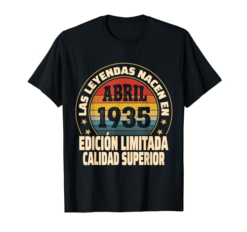 Edición Limitada Abril 1935 - Cumpleaños 89 Años Camiseta