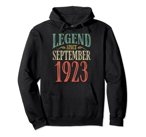 Leyenda desde septiembre 1923 Diseño de cumpleaños Sudadera con Capucha