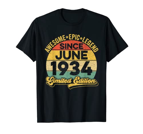 Awesome Legend Desde Junio 1934 88 Cumpleaños 88 Años Camiseta
