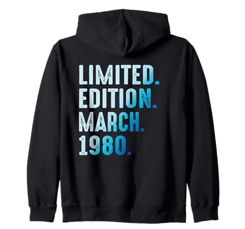 Marzo 1980 Año 1980 Cumpleaños 1980 Edición Limitada Sudadera con Capucha